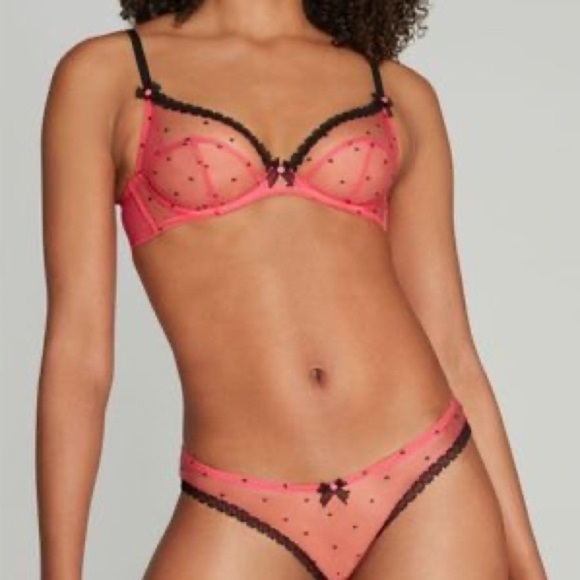 AGENT PROVOCATEUR Pink/Black Poppie bra 34DD - Picture 1 of 6